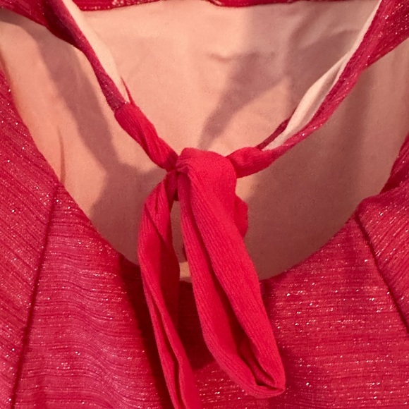 NWT Cupshe Women's Magenta Plunging Back Tie One-Piece - Picture 4 of 9